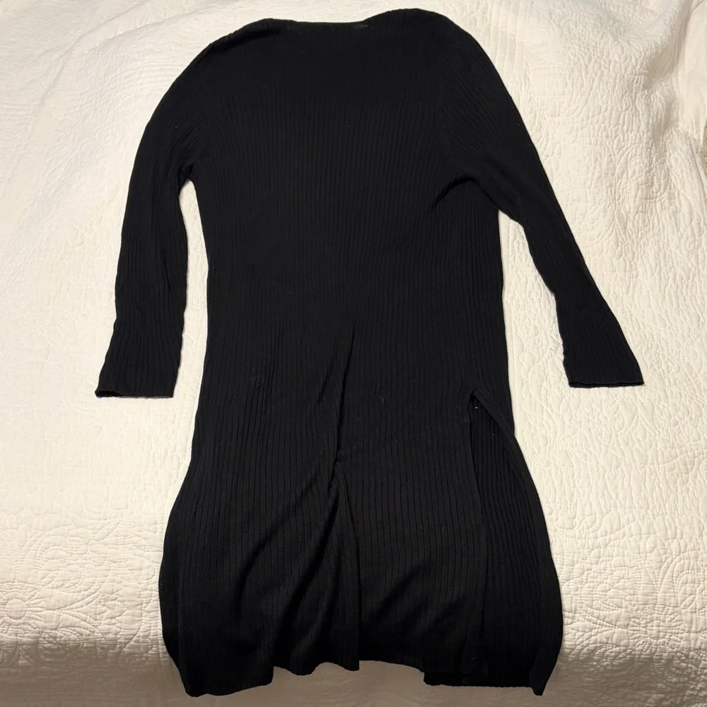 INC International Concepts Black Ribbed Robe - Picture 3 of 3